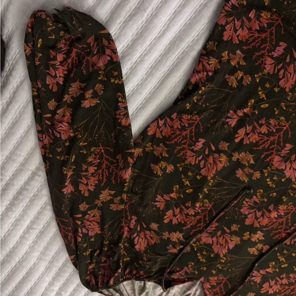 Garnet Hill Floral Print 3/4 Sleeve Peasant Blouse